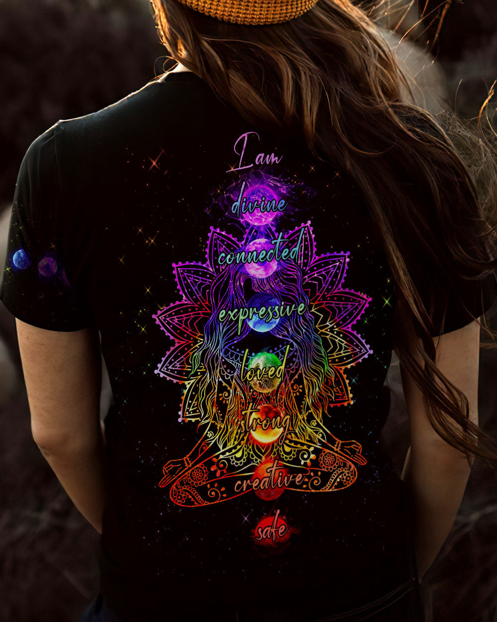 I AM DIVINE CONNECTED EXPRESSIVE LOVED STRONG CREATIVE SAFE ALL OVER PRINT - TYTM0403234