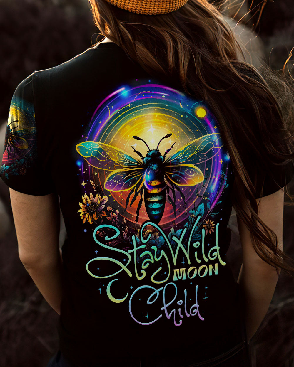 STAY WILD MOON CHILD BEE ALL OVER PRINT - TY0803233