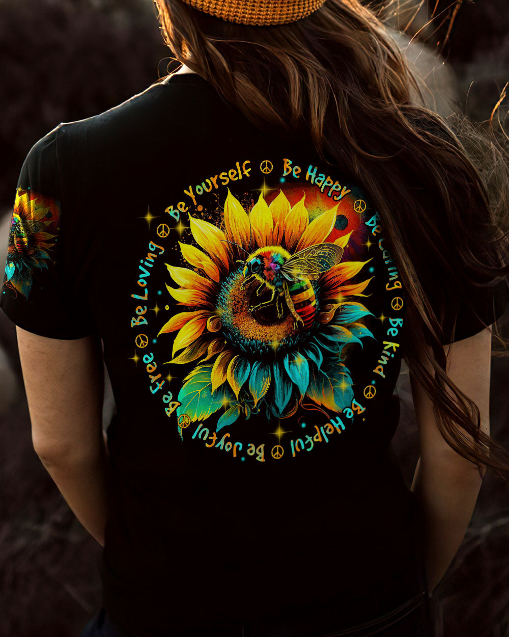 BE HAPPY SUNFLOWER ALL OVER PRINT - TYTM1603232