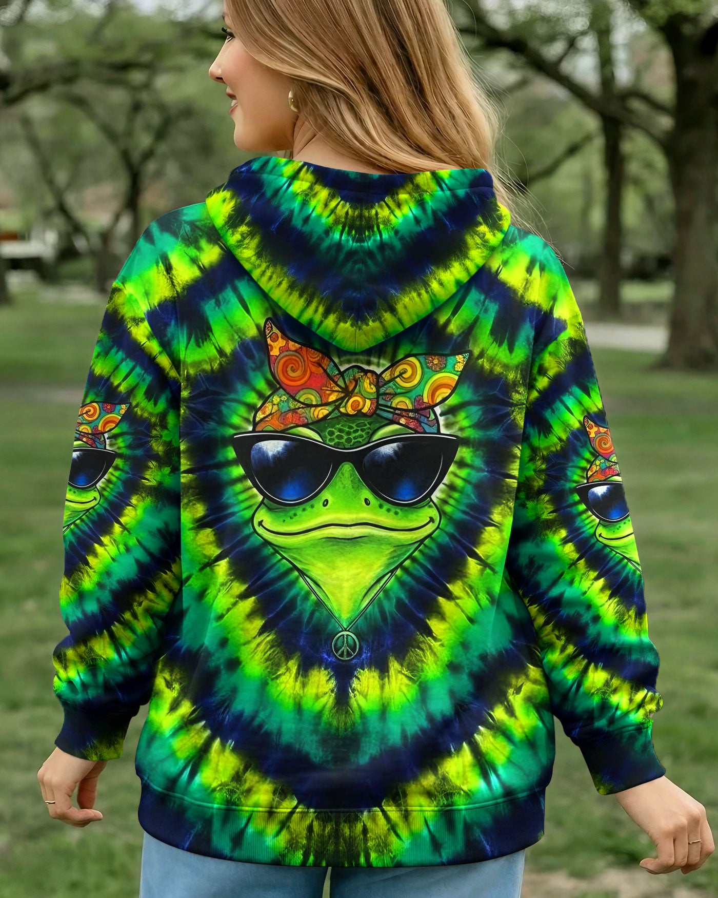 GROOVY GREEN SWIRL FROG ALL OVER PRINT - YHLT2701262