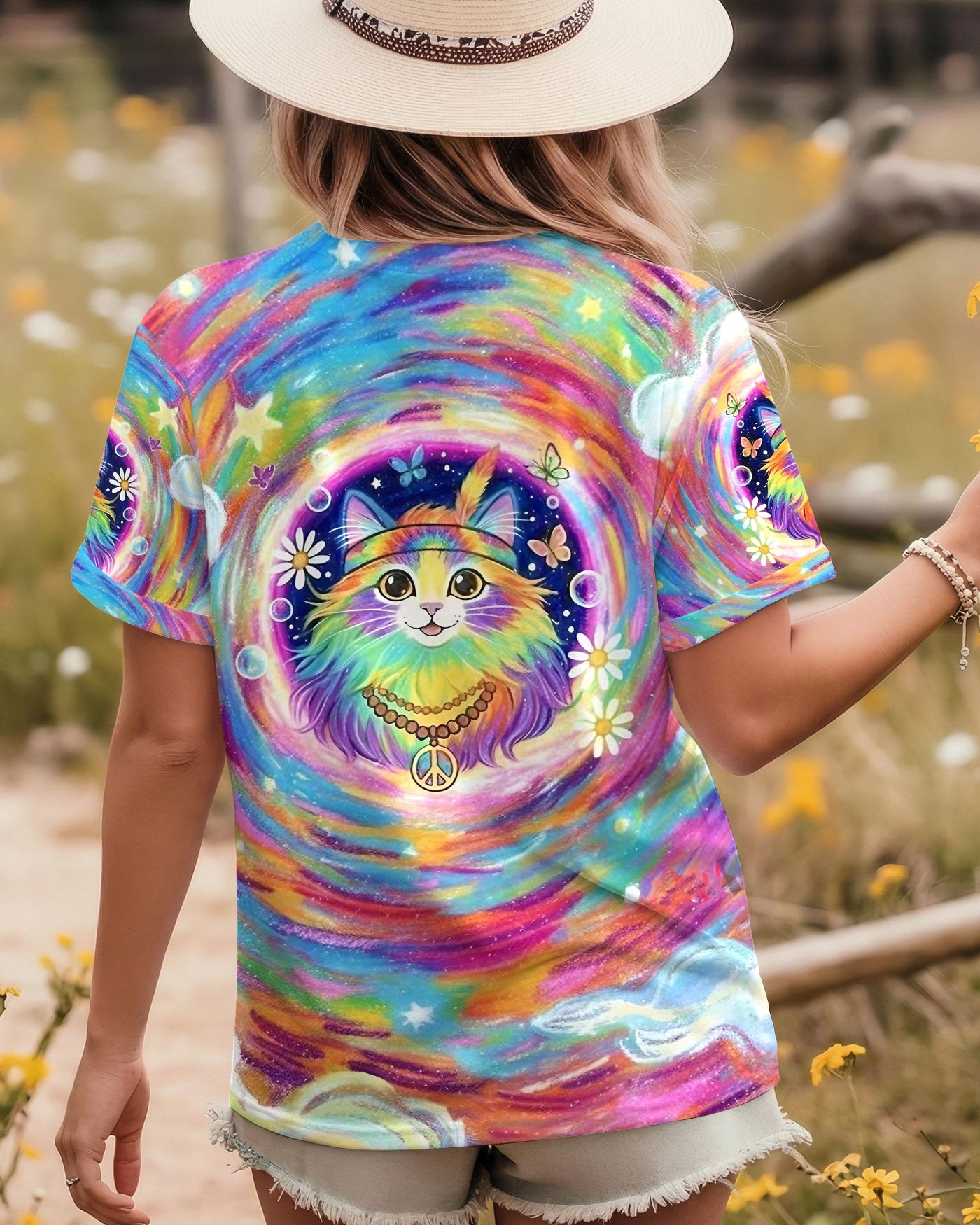 GROOVY GALAXY CAT ALL OVER PRINT - YHLT0801261