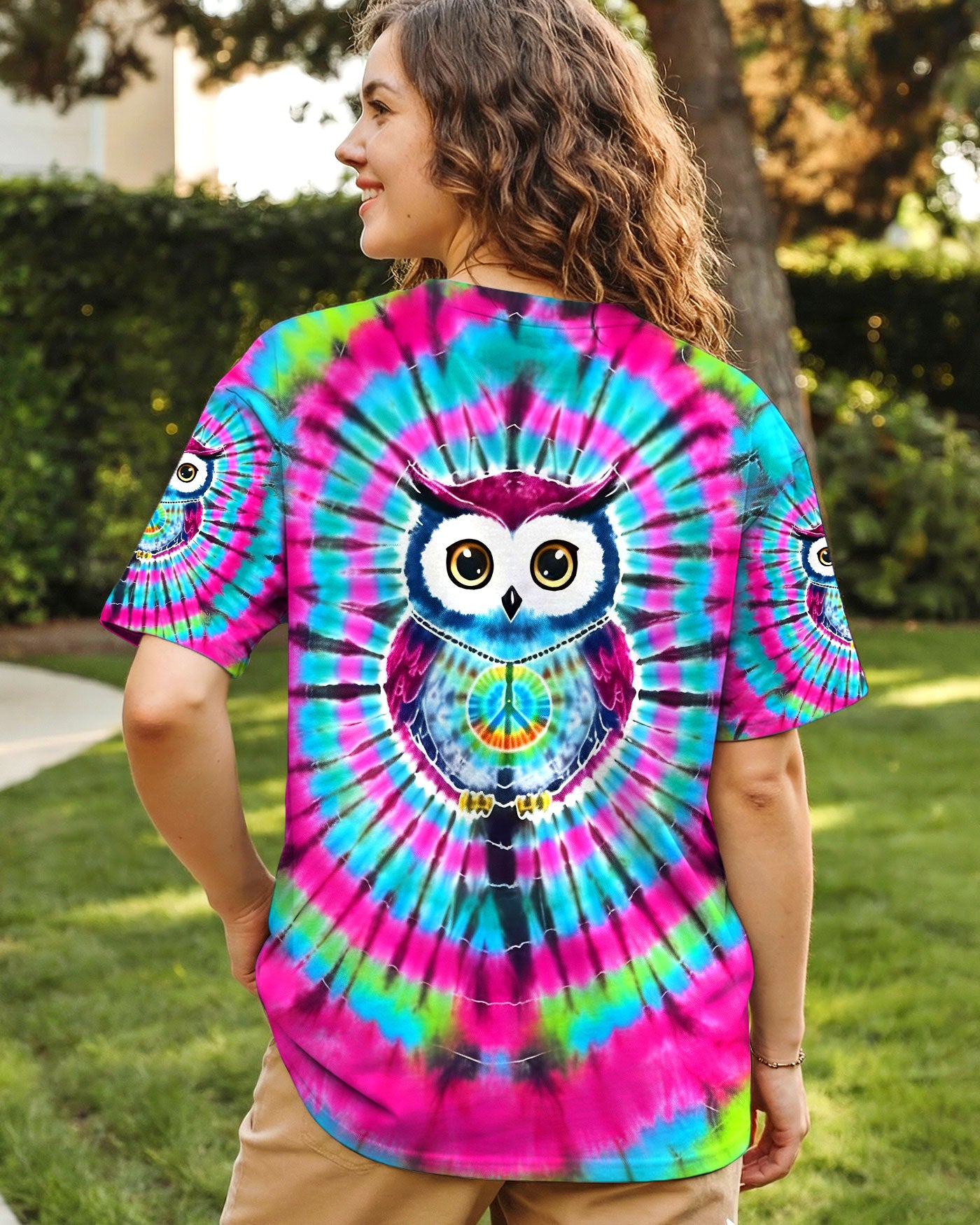 VIBRANT VORTEX HIPPIE OWL ALL OVER PRINT - YHLT1501262