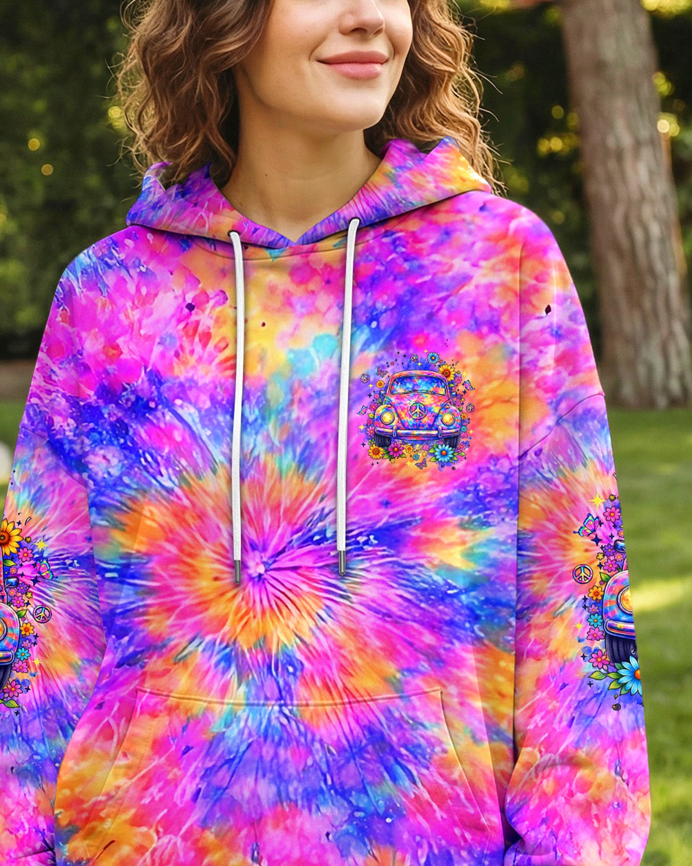 RUNNING AGAINST THE WIND CAR TIE DYE ALL OVER PRINT - YHLT2302262
