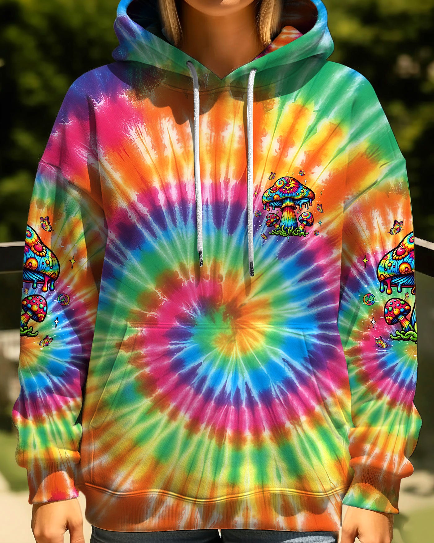 EAT MUSHROOMS SEE THE UNIVERSE TIE DYE ALL OVER PRINT - YHLT0212253
