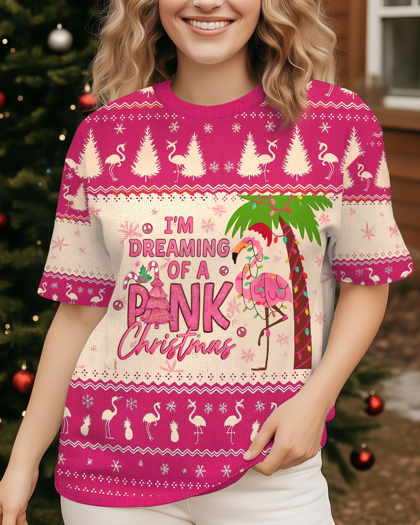 I AM DREAMING OF A PINK CHRISTMAS ALL OVER PRINT - YHLT0611251