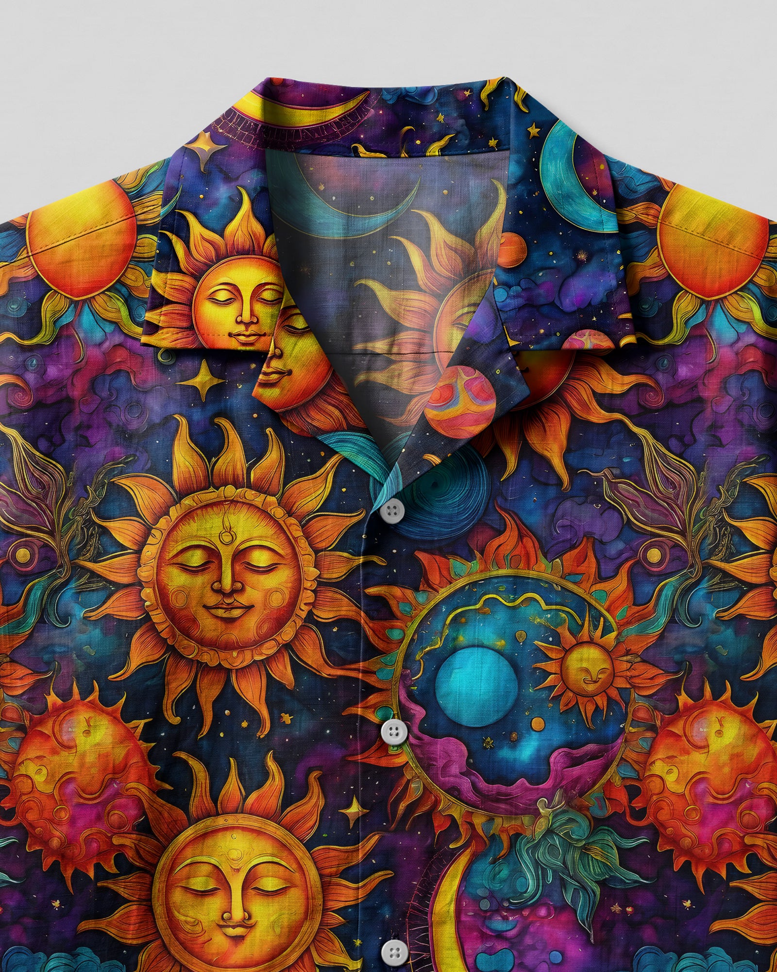 HIPPIE SUN MOON STARS CAMP SHIRT - TLTR0904254