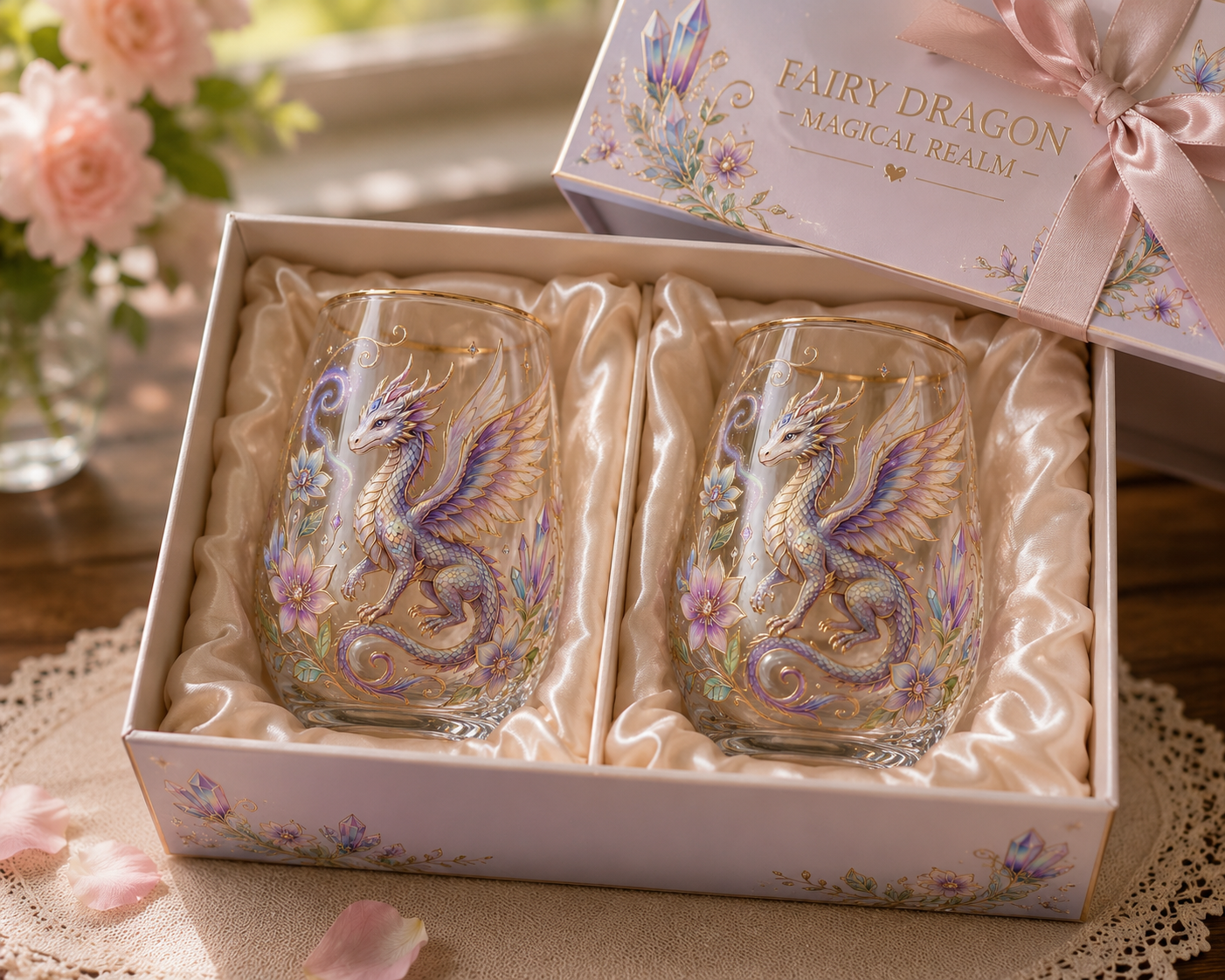 🧚‍♀️🐉 Limited Edition 2026 Faerie Dragon Glass Tea Cup ✨🌸