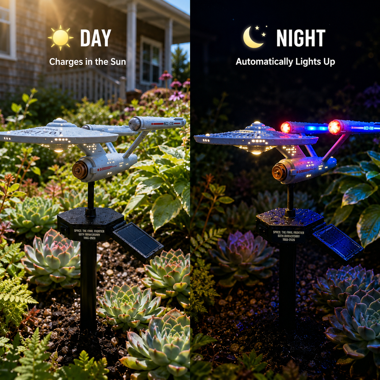 🌌TODAY 52% OFF🚀Turn Your Backyard Into a Sci-Fi Wonderland —🌠 Sci-Fi Starship Solar Garden Light