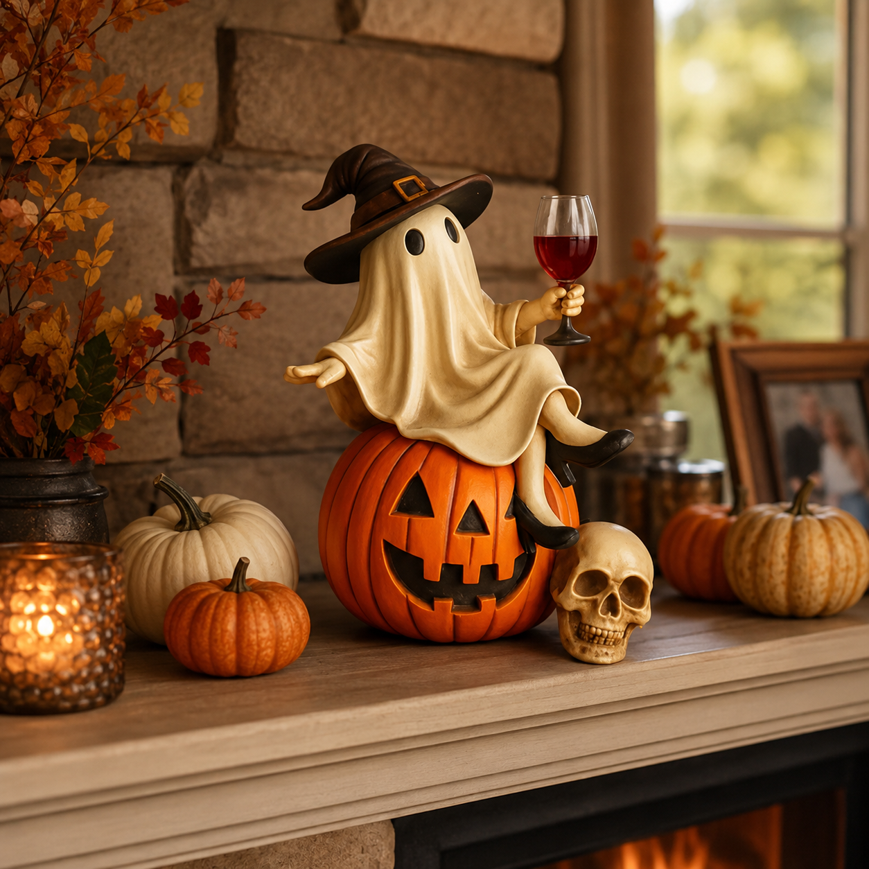 👻 Ghost Character Halloween Decor – Cute Seasonal Tabletop Decoration🍷