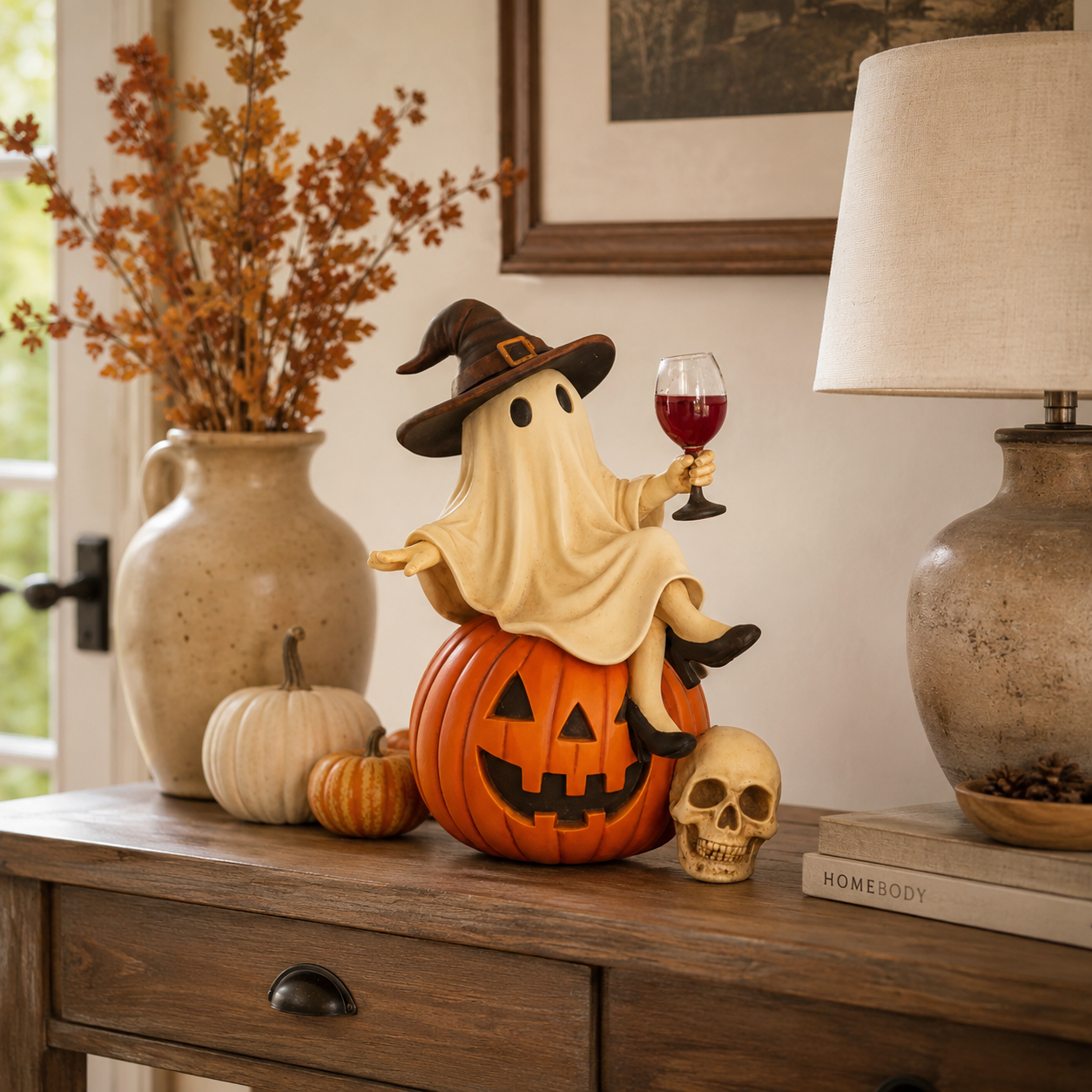 👻 Ghost Character Halloween Decor – Cute Seasonal Tabletop Decoration🍷