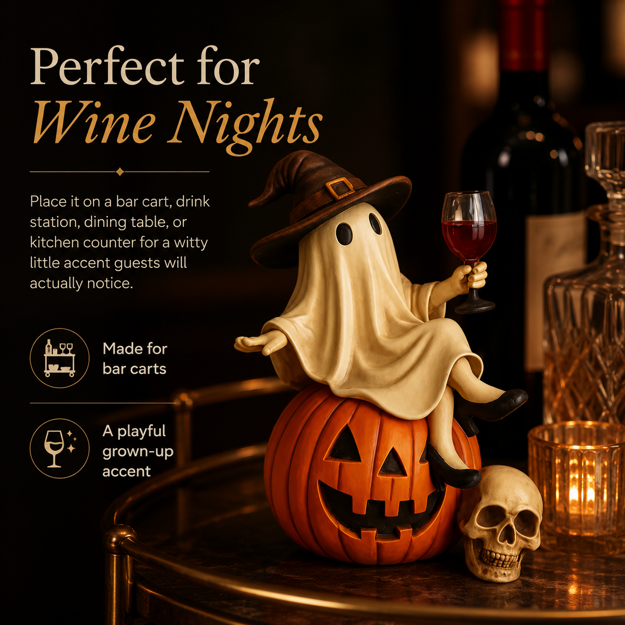👻 Ghost Character Halloween Decor – Cute Seasonal Tabletop Decoration🍷