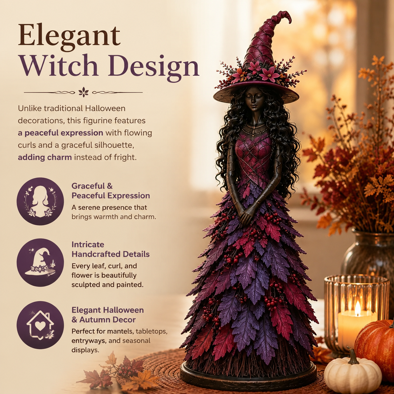 🔥LAST DAY 50% OFF - 🧙‍♀️Enchanted Autumn Witch Figurine (📦Buy 2 Free Shipping)