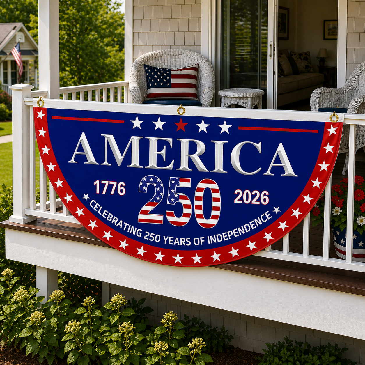 🎇 1776-2026 USA 250th Patriotic Outdoor Half Round Banner 🎊