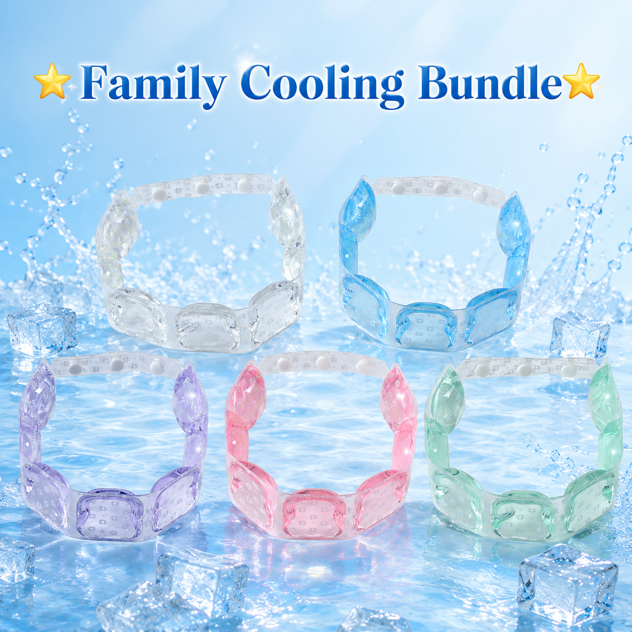 🔥 Limited 50% OFF Today! 💦 Family Cooling Neck Ring Set 🌊 Instant Chill Anywhere ✨ Reusable, Lightweight & No Charging Needed ❄️ Stay Cool All Summer Long!