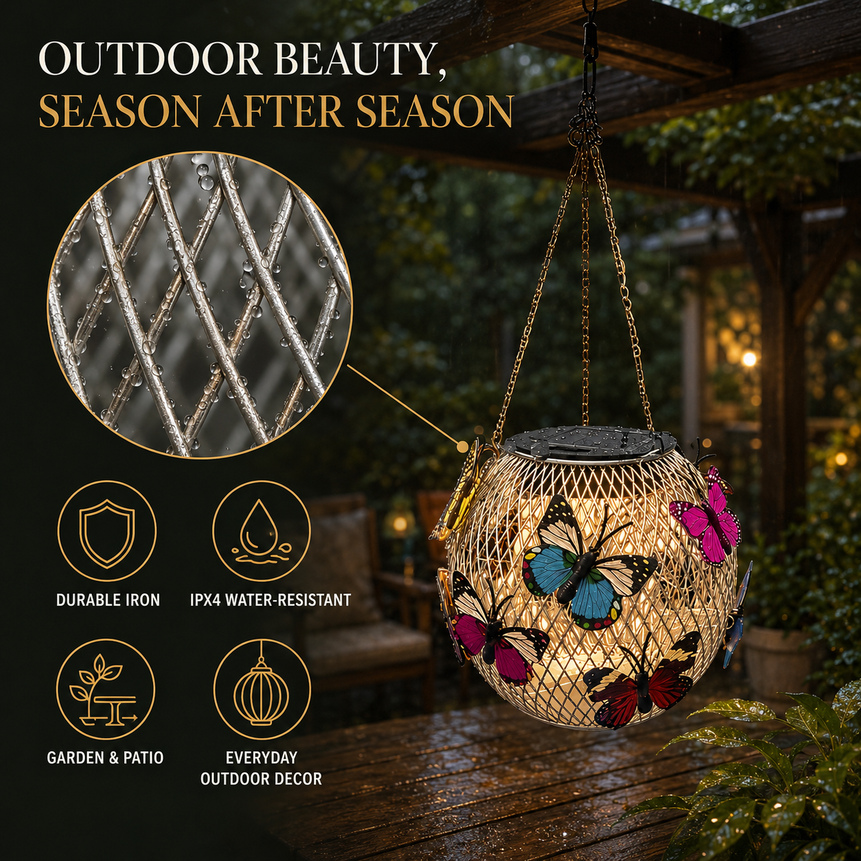 ⏳LAST DAY SALE 50% OFF !!📢Solar Pendant Lamp Art Of Iron