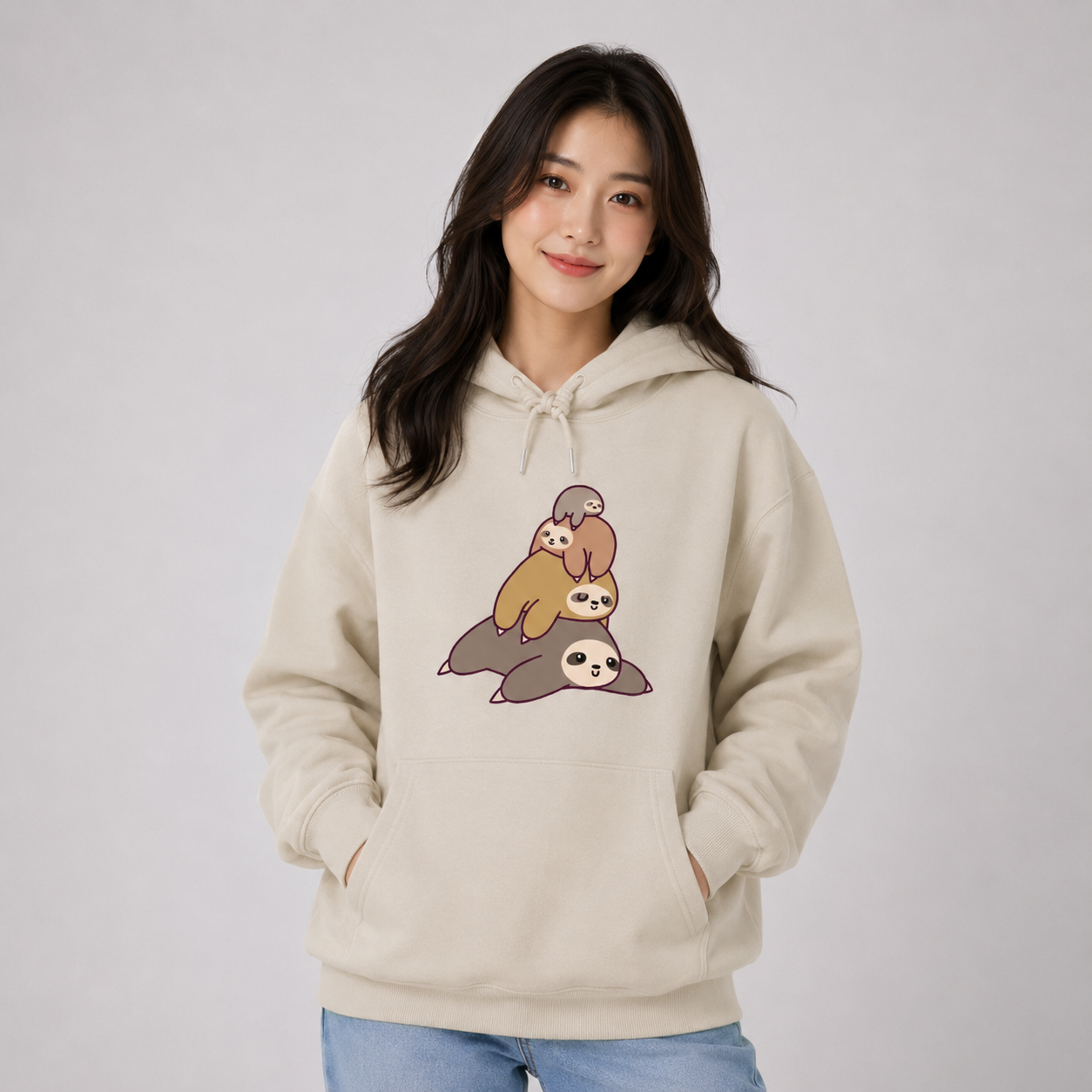 Sleepy Sloth Family Unisex Hoodie