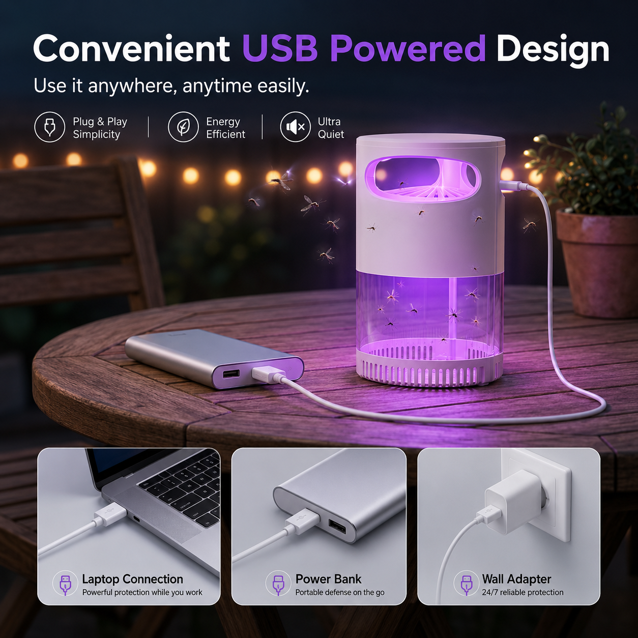 🔥Quiet UV Mosquito Trap – Chemical-Free & Safe for Kids & Pets🦟