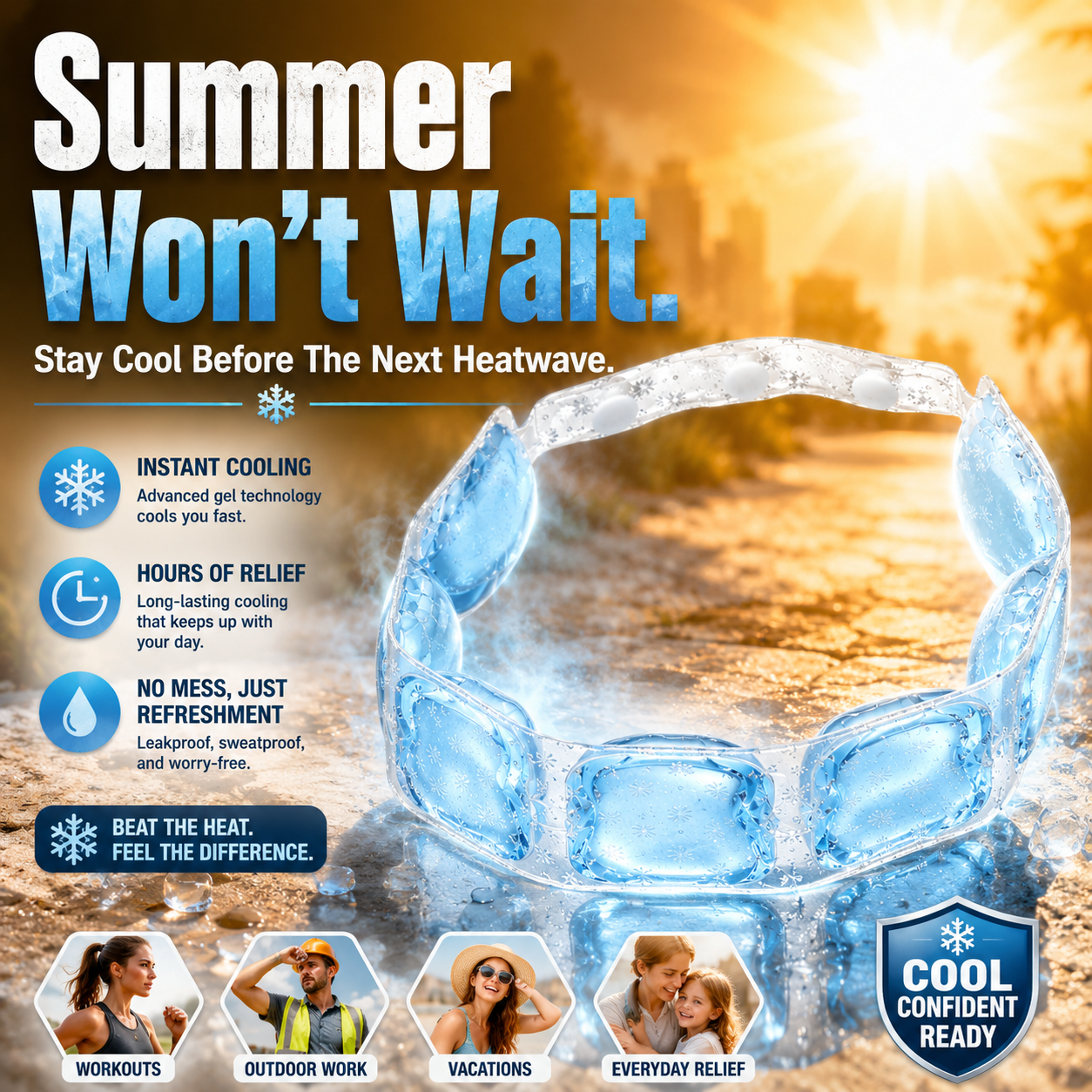 🔥 Limited 50% OFF Today! 💦 Family Cooling Neck Ring Set 🌊 Instant Chill Anywhere ✨ Reusable, Lightweight & No Charging Needed ❄️ Stay Cool All Summer Long!