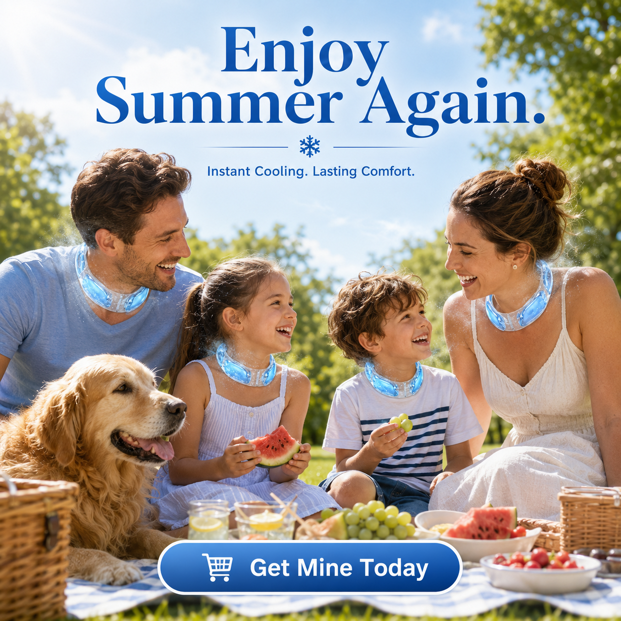 🔥 Limited 50% OFF Today! 💦 Family Cooling Neck Ring Set 🌊 Instant Chill Anywhere ✨ Reusable, Lightweight & No Charging Needed ❄️ Stay Cool All Summer Long!
