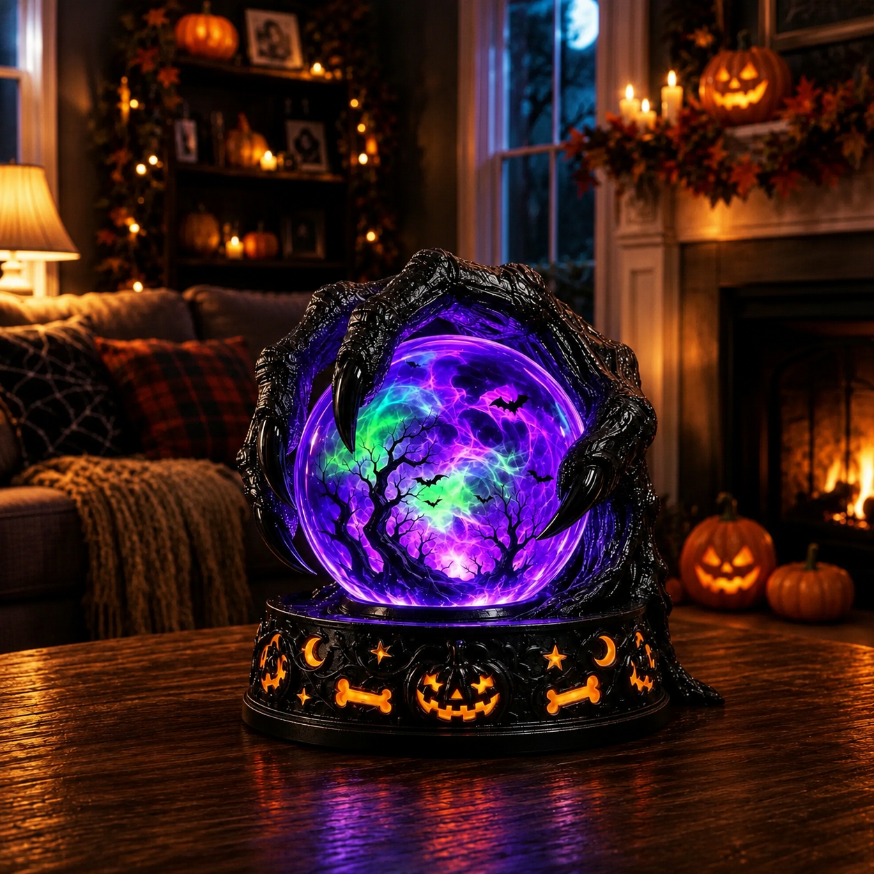 🎃Early Purchase - 50% OFF Now👻Halloween Raven Crystal Ball Lighted Decor