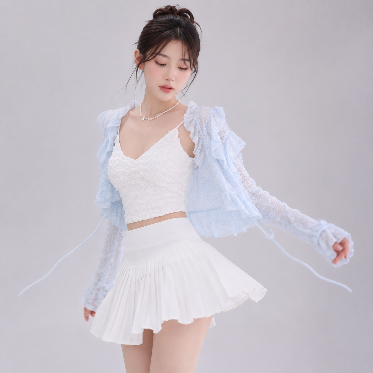 Sweet Summer Ruffle Blouse Cardigan