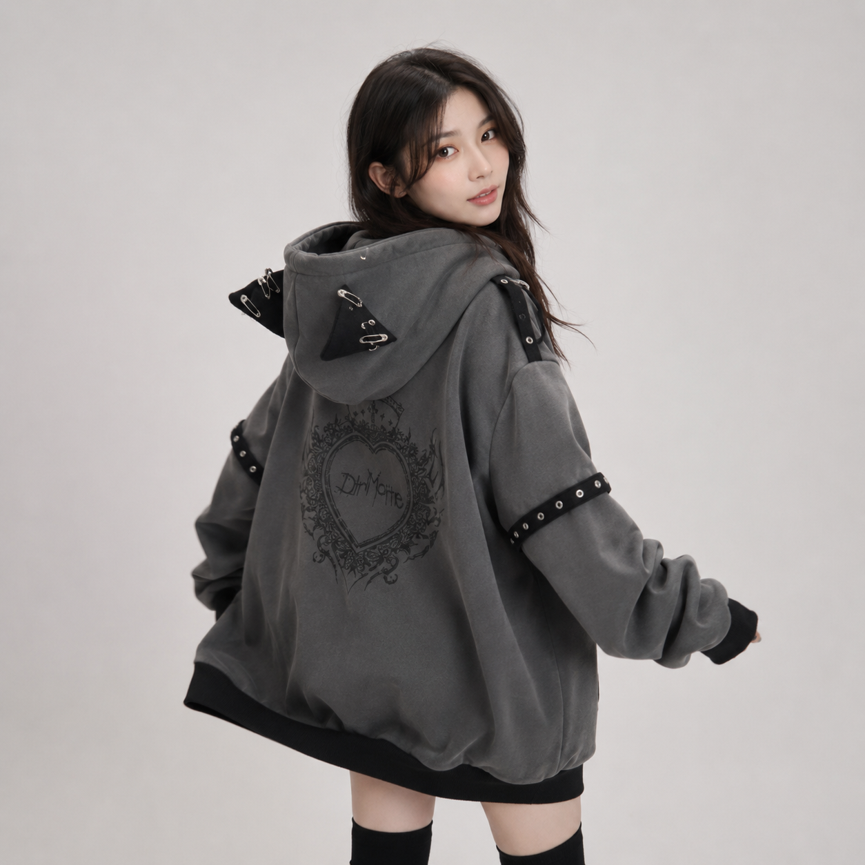 Gothic Cat Streetwear Harajuku Hoodie Jacket
