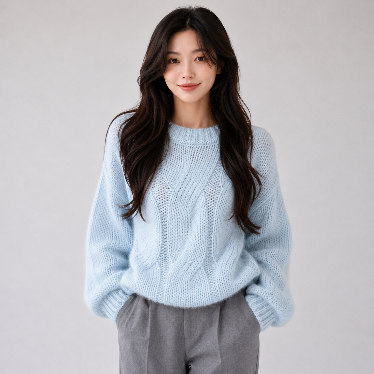 Chunky Twist Vintage O-Neck Pullover Knit Sweater