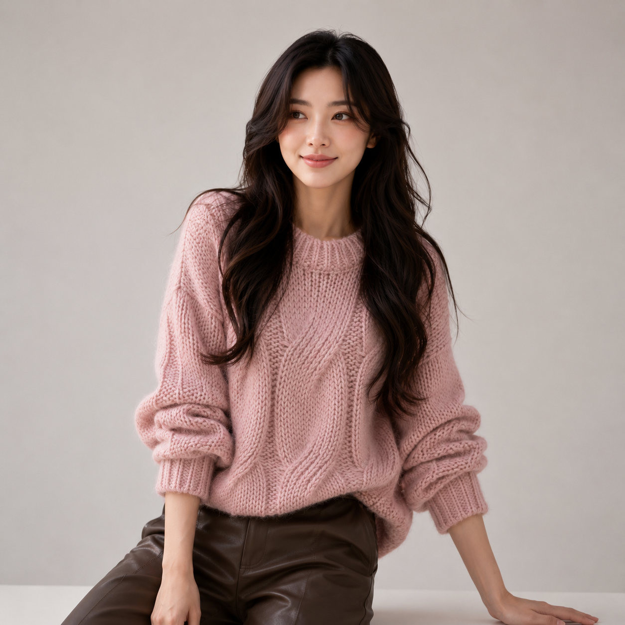 Chunky Twist Vintage O-Neck Pullover Knit Sweater