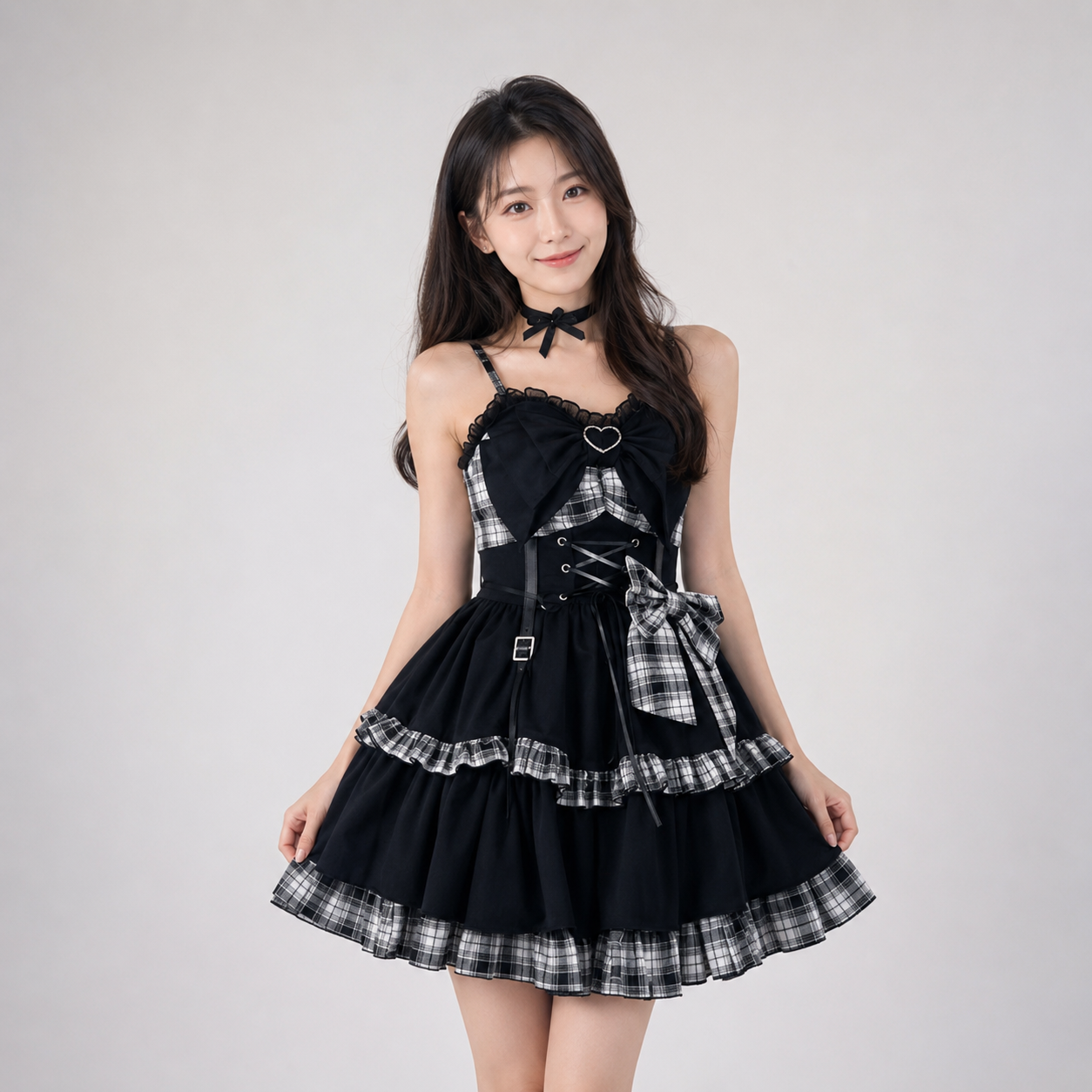 Punk Princess Gothic Lolita Black Red Women's Dress