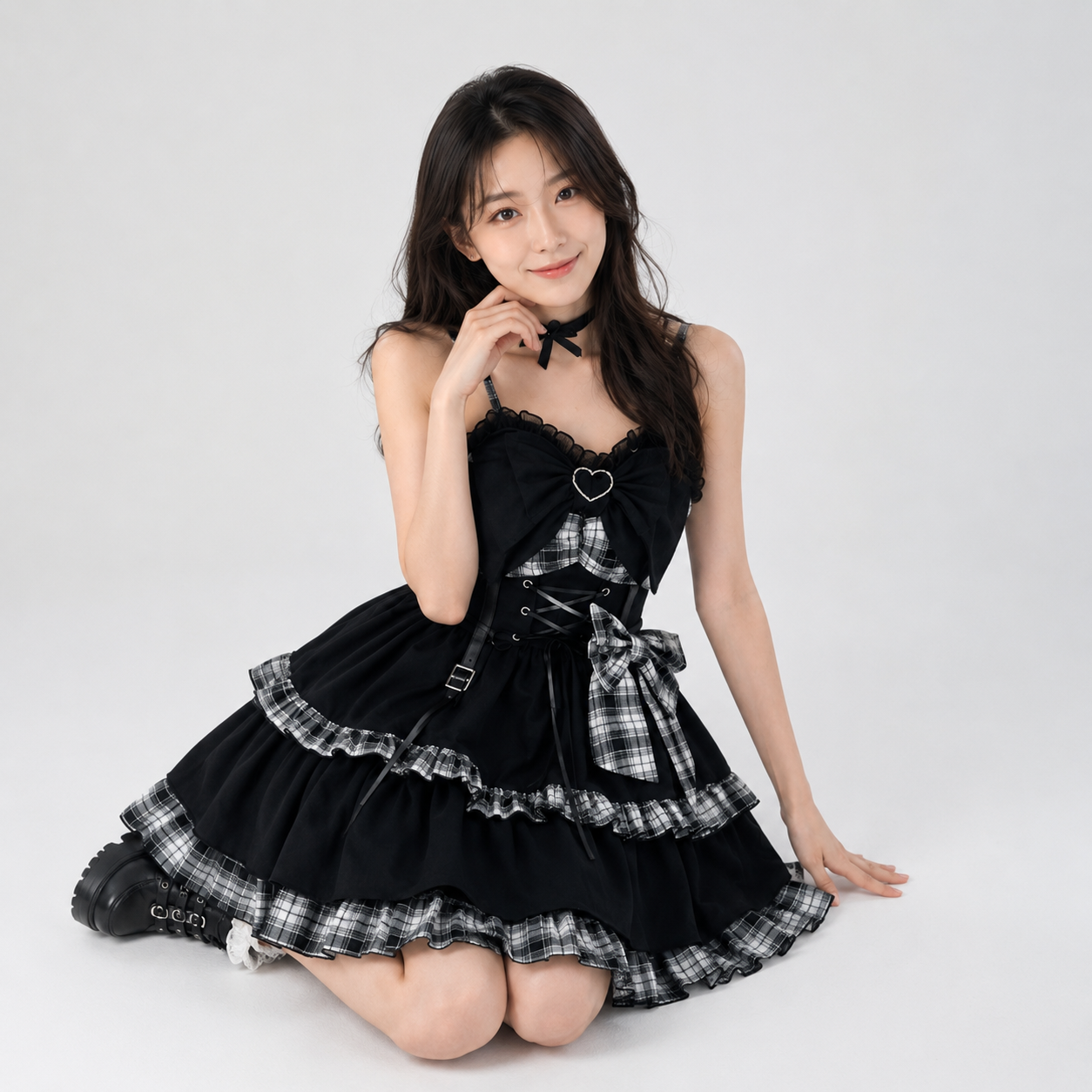Punk Princess Gothic Lolita Black Red Women's Dress