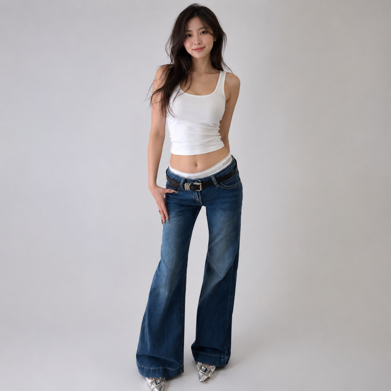Skyline Low Rise Flare Women's Blue Jeans