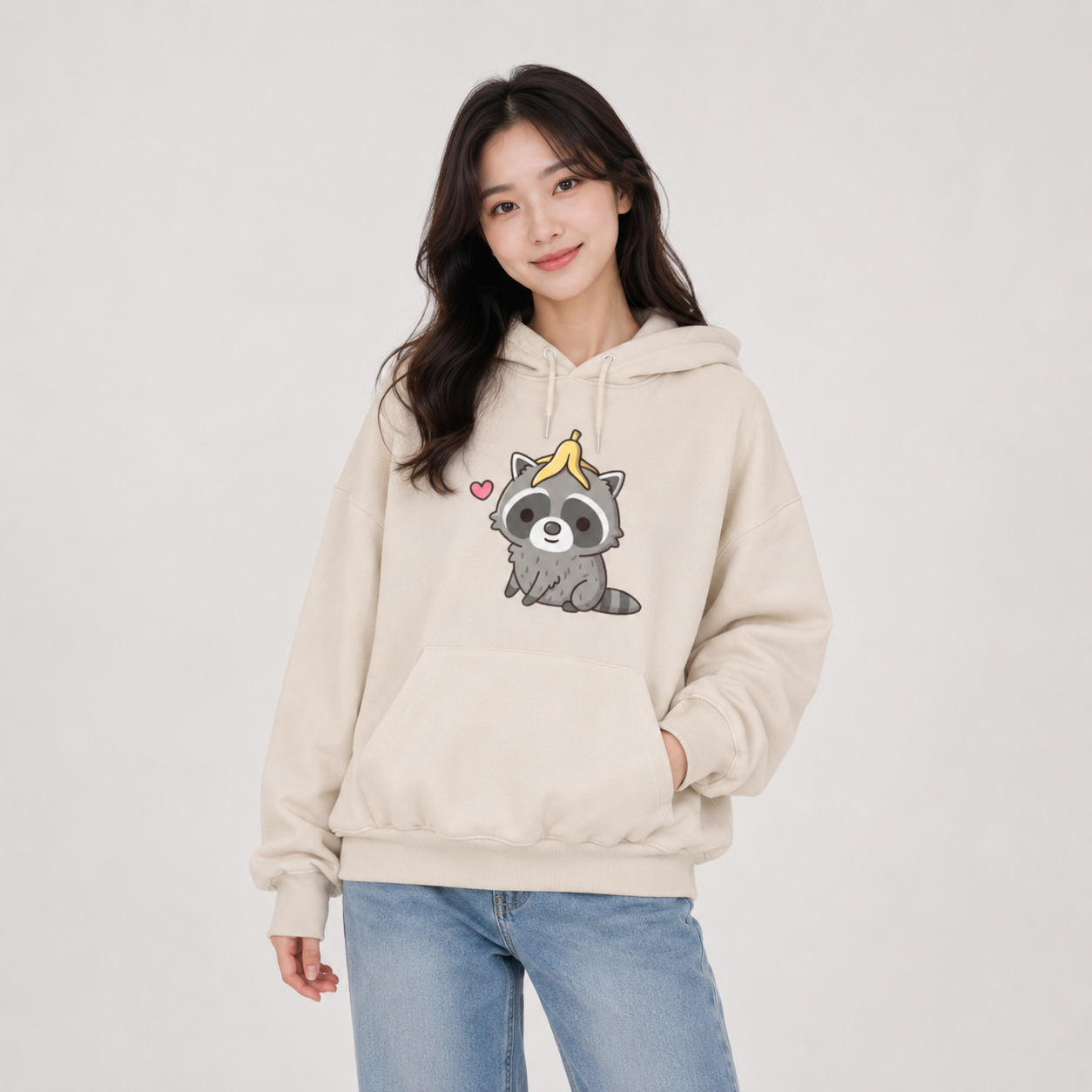 Cute Raccoon with Banana Unisex Hoodie