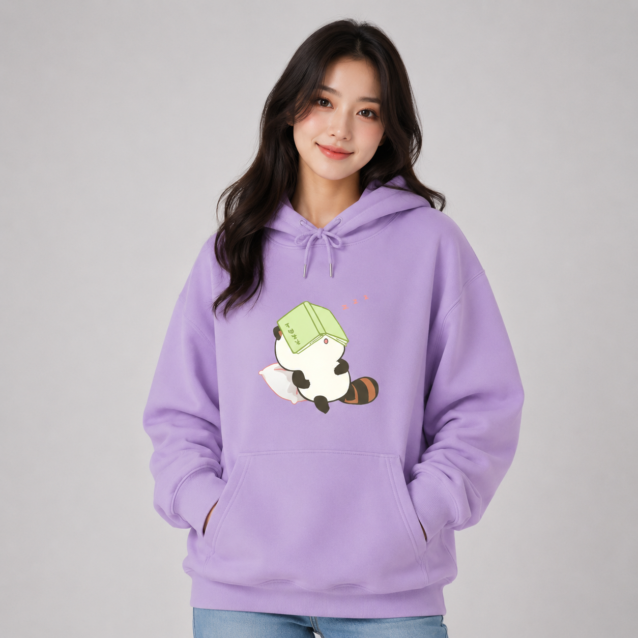 Raccoon Sleeping and Studying Unisex Hoodies