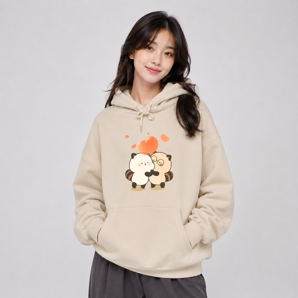 Raccoon Hug Love Heart Unisex Hoodie