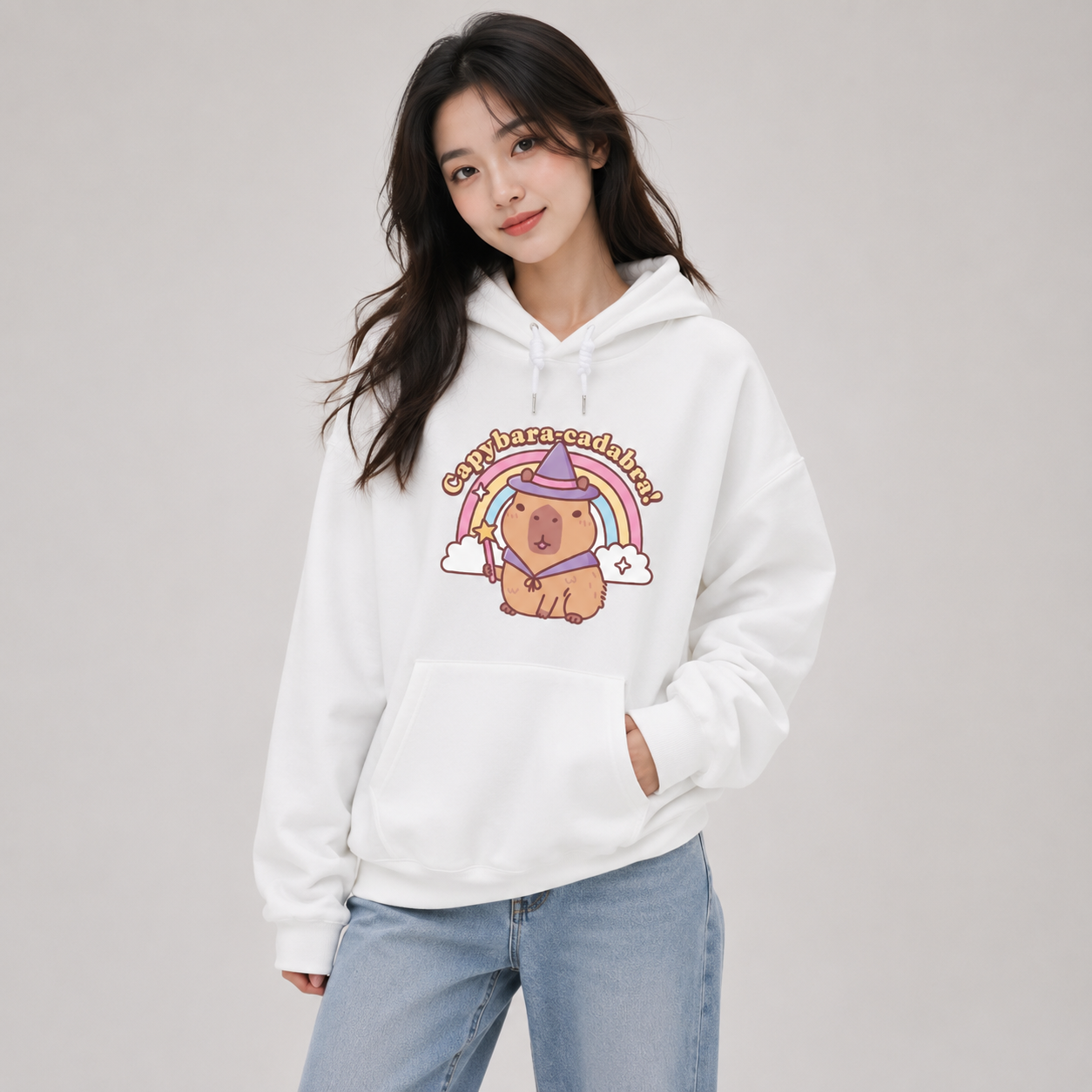Capybara-Cadabra Rainbow Magician Unisex Hoodie