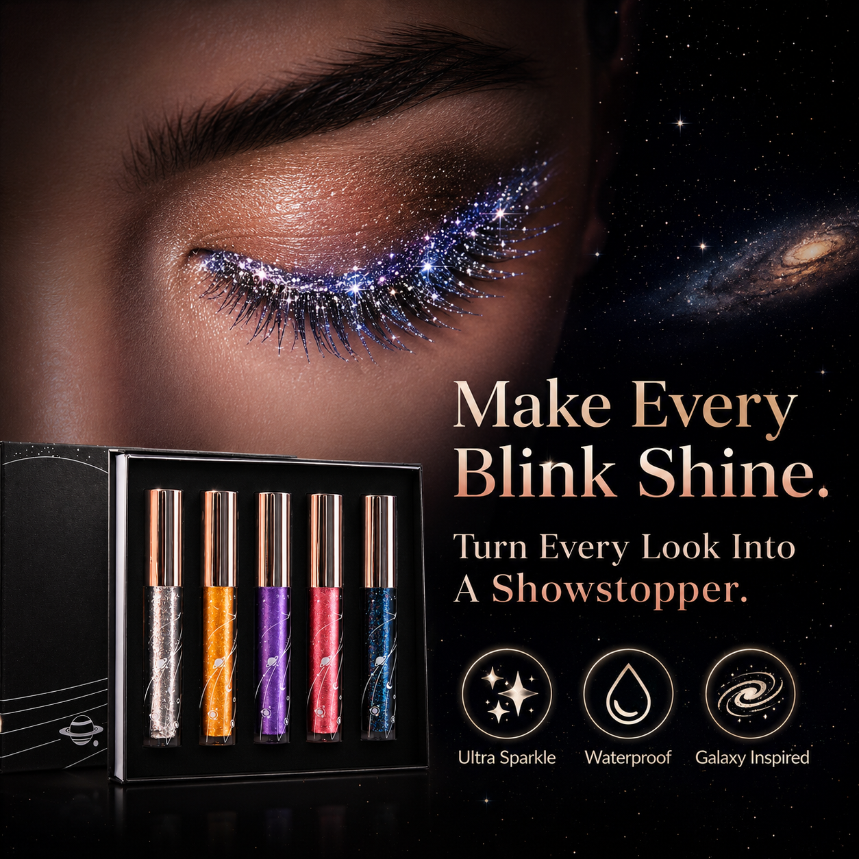🔥Last Day 50% OFF🌈5-Color Glitter Mascara 🌟Set – Sparkling Lash Makeup Gift Kit🌈✨Mascara✨