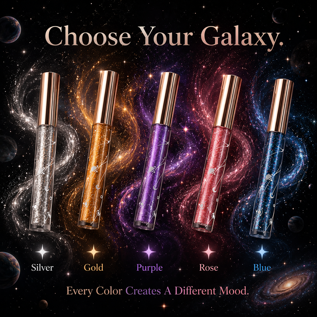 🔥Last Day 50% OFF🌈5-Color Glitter Mascara 🌟Set – Sparkling Lash Makeup Gift Kit🌈✨Mascara✨