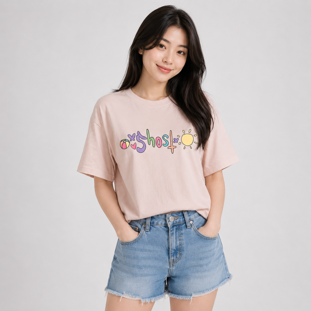 Cute Ghost Band Illustration Unisex Tee