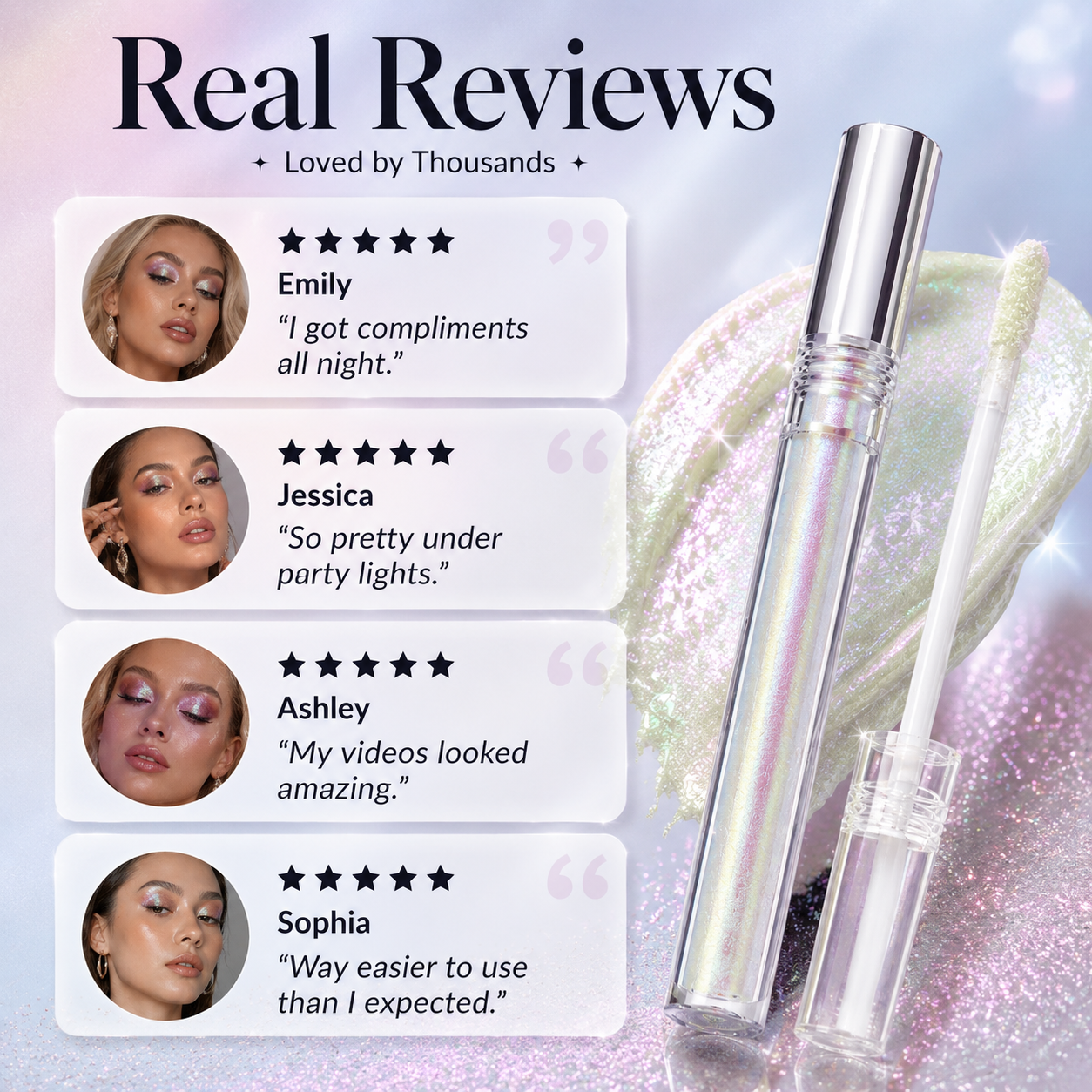 🔥Last Day 50% OFF🌈Multi-Chrome Liquid Glitter Eyeshadow🌊 – Waterproof, ✨Smudge-Proof & Long-Lasting🔥