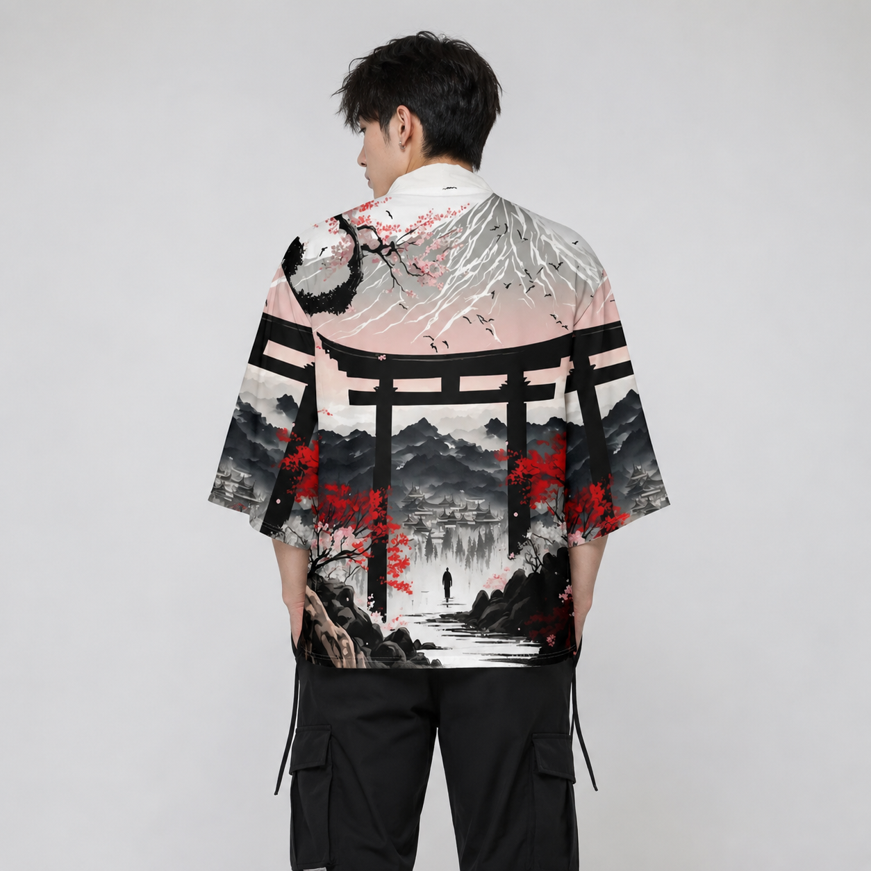 Japanese-theme Dawn Shrine Unisex Kimono