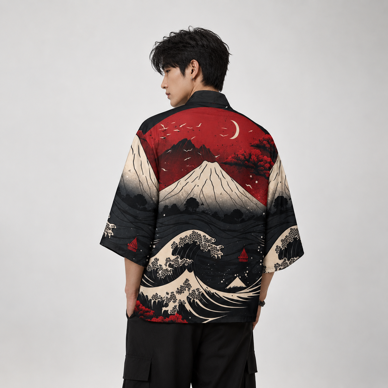 Japanese-themed Great Wave off Kanagawa Unisex Kimonos