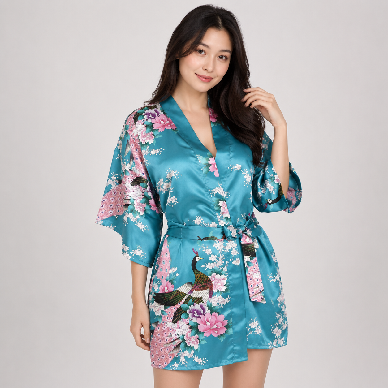 Kimono Short Robe Magnificent Peacock 2nd Collection