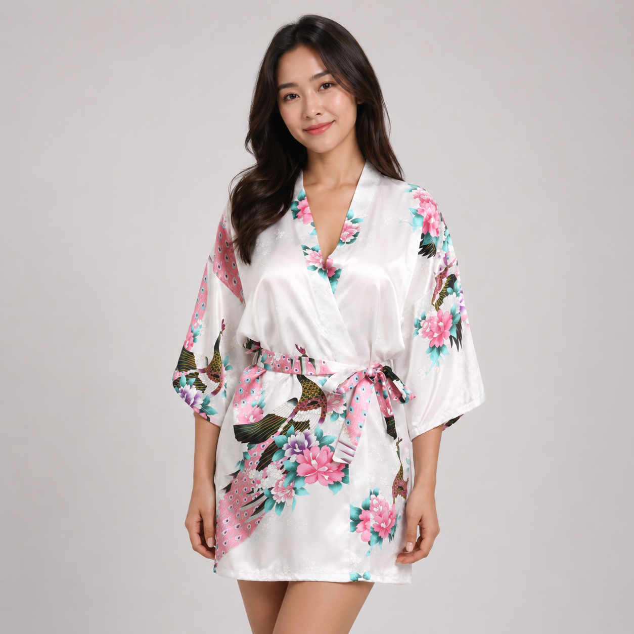 Kimono Short Robe Magnificent Peacock 2nd Collection