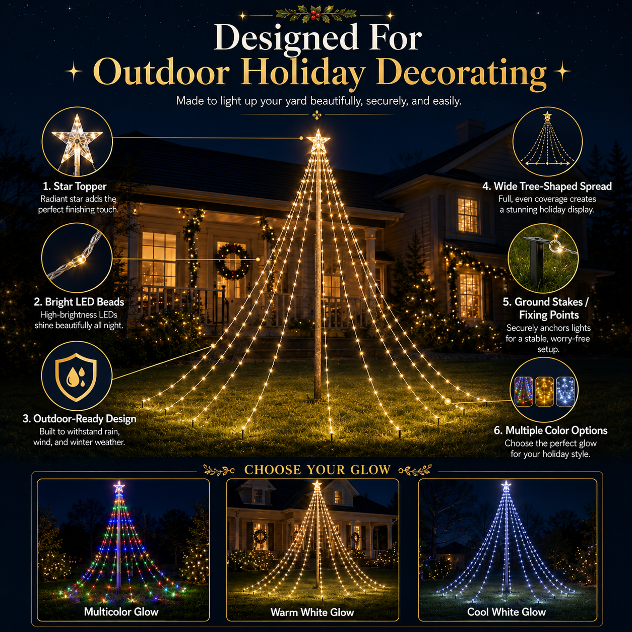 🔥Limited 50% OFF✨Outdoor Star Tree Lights🌟 – 🌈A Magical Light Show For Your Yard, Patio & Garden🌈
