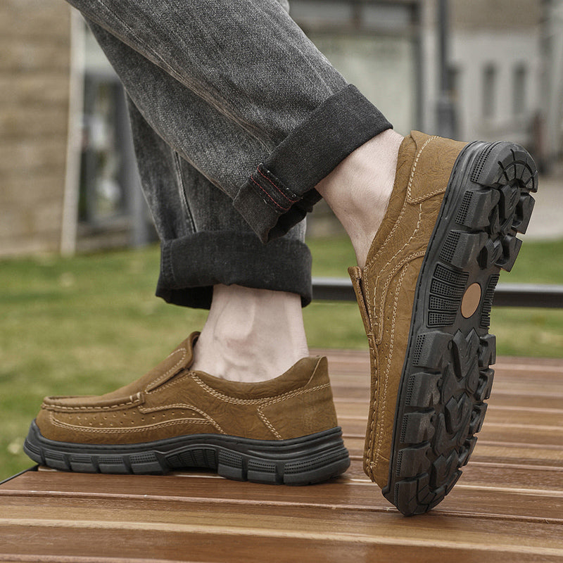 ⏰Limited-Time 70% OFF –Men’s Slip-On Leather Loafers – Comfortable All-Day Walking Shoes with Arch Support, Non-Slip, Perfect for Work & Casual