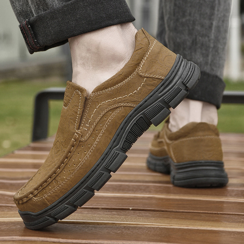 ⏰Limited-Time 70% OFF –Men’s Slip-On Leather Loafers – Comfortable All-Day Walking Shoes with Arch Support, Non-Slip, Perfect for Work & Casual