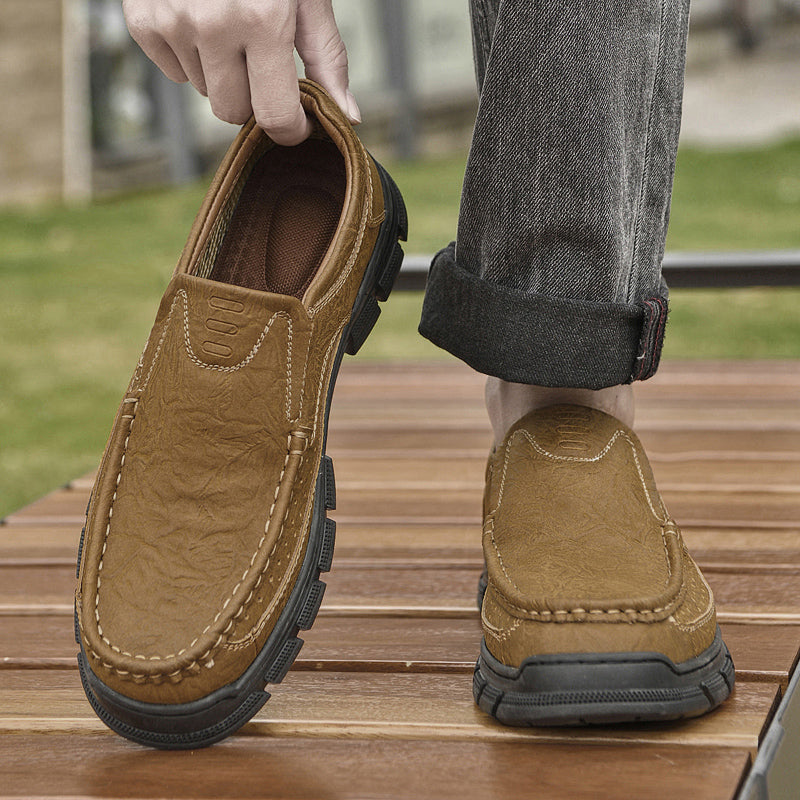 ⏰Limited-Time 70% OFF –Men’s Slip-On Leather Loafers – Comfortable All-Day Walking Shoes with Arch Support, Non-Slip, Perfect for Work & Casual