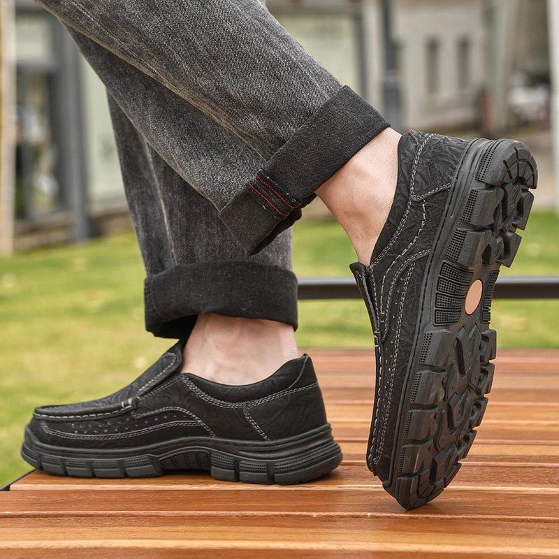 ⏰Limited-Time 70% OFF –Men’s Slip-On Leather Loafers – Comfortable All-Day Walking Shoes with Arch Support, Non-Slip, Perfect for Work & Casual