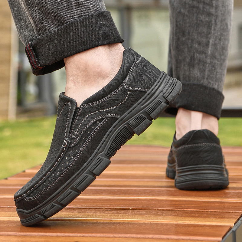 ⏰Limited-Time 70% OFF –Men’s Slip-On Leather Loafers – Comfortable All-Day Walking Shoes with Arch Support, Non-Slip, Perfect for Work & Casual