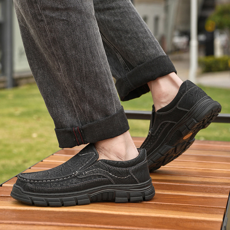 ⏰Limited-Time 70% OFF –Men’s Slip-On Leather Loafers – Comfortable All-Day Walking Shoes with Arch Support, Non-Slip, Perfect for Work & Casual